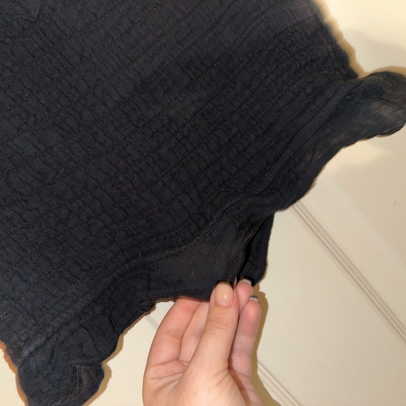 Free People women’s black boho smocked crop top XS bohemian summer spring cotton - Picture 4 of 10